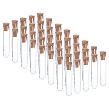 3ml Plastic Test Tubes with Cork Stoppers, 40Pcs 60x12mm Tubes