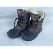 London Fog Kids Boys Cheshire Brown Water Resistant Duck Snow Boots 63K300 Sz 11