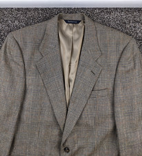 Vintage Burberry Sport Coat Tweed Wool Glen Plaid Multicolor 40R USA Made