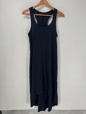 J Crew Dress Womens Small Blue Swingy Tank Cotton Sleeveless Hi Low Hem