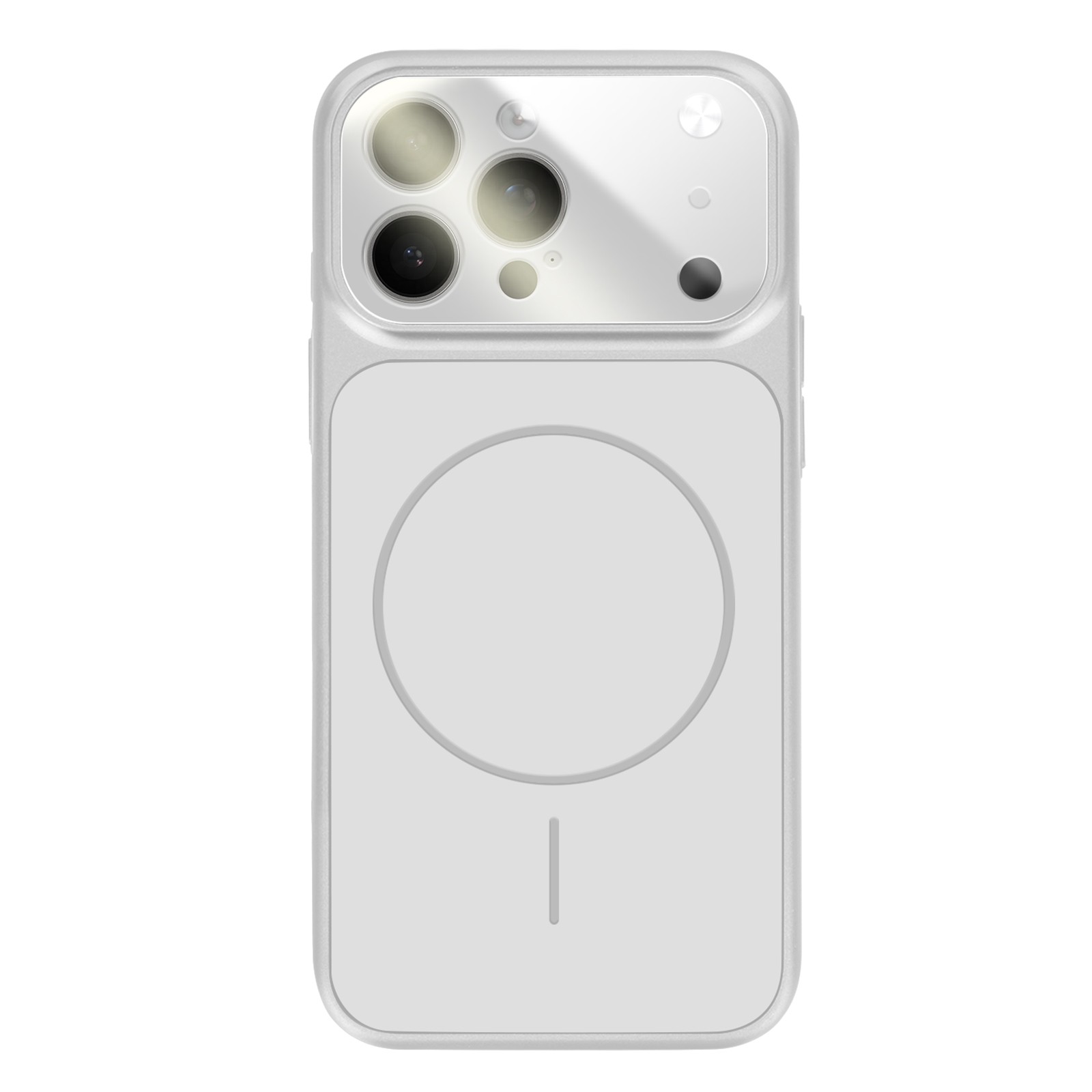 Coque iPhone 14 Pro Avizar en verre mat AG argent protection arrière antichoc
