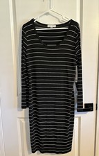 Karen Kane Women's Dress Black White Stripe Large NWT