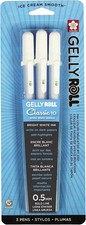 Gelly Roll Classic White 3 Pack, 10 Bold Pt., Opaque Gel Pens, Creamy Smooth Ink