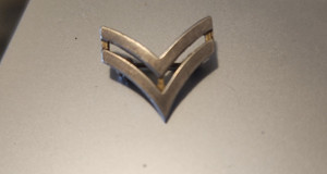 US  Army Military  rank sterling silver chevron pin 3/4" wide