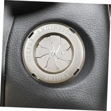 Rotary Push Start Button Cover, Stylish Metal Car Engine Start Stop Silver