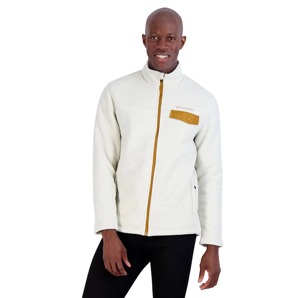 Chaqueta polar Spyder Expo para hombre cremallera completa mediana forrada de avena logotipo atlético nueva Foto 4 de 4