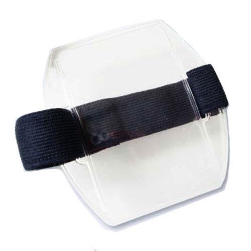 Banda para brazo con identificación con foto soporte vertical con correa elástica negra - paquete de 100 - Imagen 1 de 3