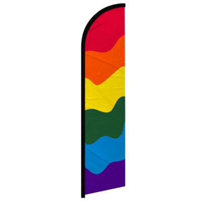 Solid Color Windless Advertising Swooper Flag Black Green Blue Red