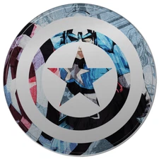 Captain America Round Tin Metal Aluminum Sign Man Cave Garage Decor 11.5" Dia.
