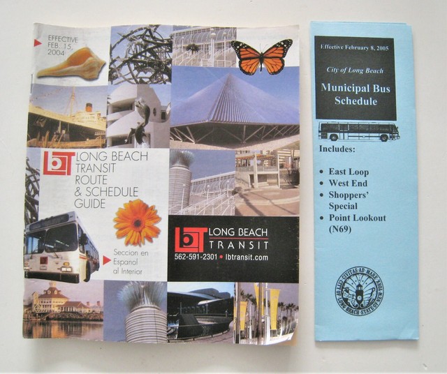 Lot Of 2 Long Beach Transit Bus Timetable Schedules California CA EBay