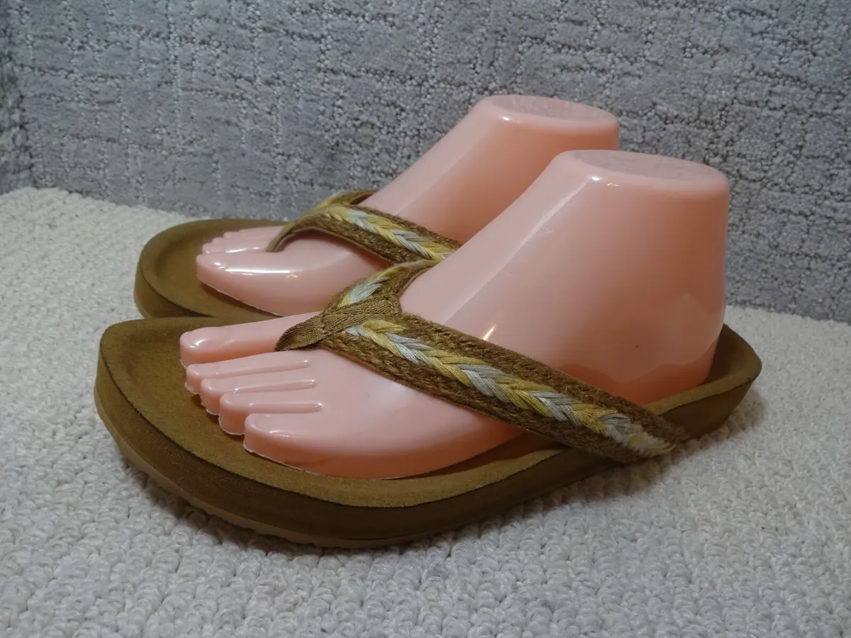 Sanuk She Loungy Womens Size 9 US Hemp Braid Flip Flops Sandals 1116475