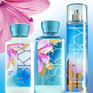 Details About Bath And Body Works Violet Lily Sky Fragrance Mist Shower Gel Body Lotion X 3