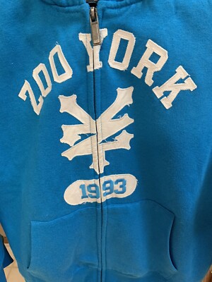 Zoo York Boy's Large (16-18) Teal/White Full Zip Hoodie