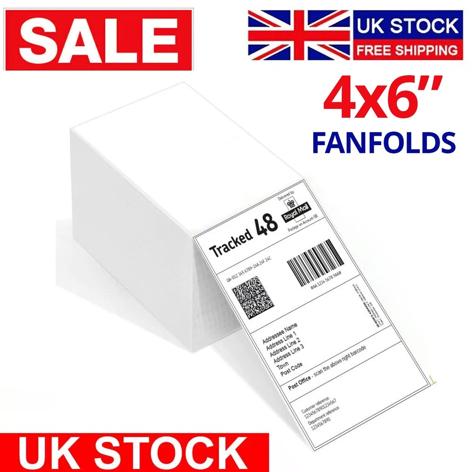 AVARTEK 4x6 Fanfold fits MUNBYN Thermal Labels Label Printer, Fan-fold Fanfold / 1000pcs