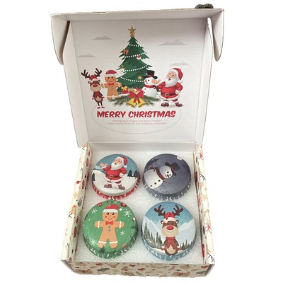 SET OF 4 CHRISTMAS CANDLES - Four Different Scents Listed In Description
