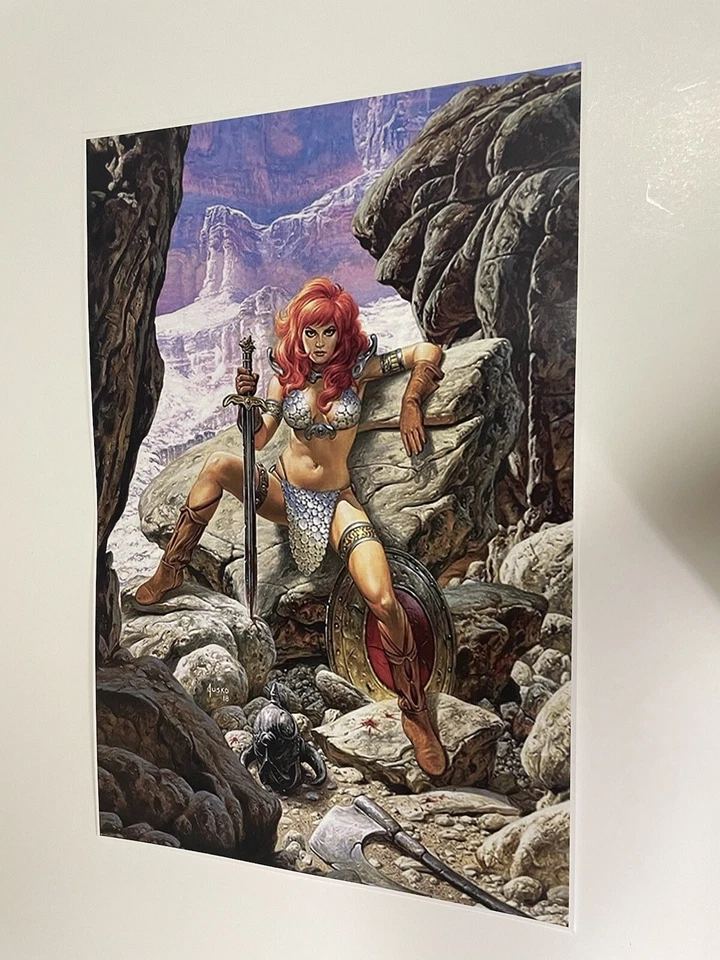 КОМИКСЫ MARVEL КРАСНЫЙ ПЛАКАТ SONJA JUSKO ПИН-АП СОВЕРШЕННО НОВЫЙ. - Изображение 4 из 4