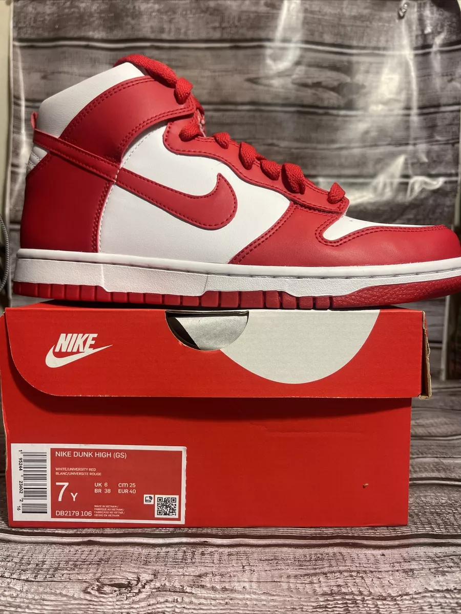 Nike dunk high white red sale