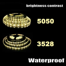 5M 300 LED Strip Lights 3528 5050 SMD RGB Ribbon Tape Roll Waterproof DC 12V 