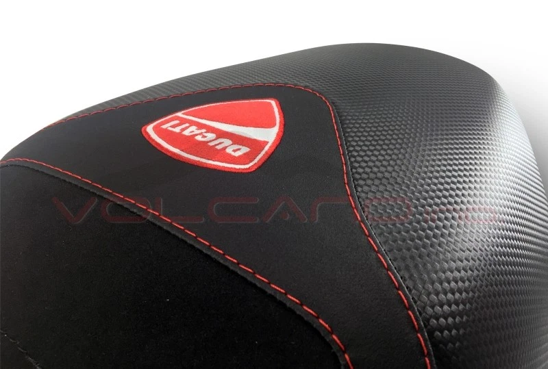 Funda Asiento Ducati Monster 1994-2007 Diseño Sella Volcano Antideslizante Negro Logo D Foto 3 de 3