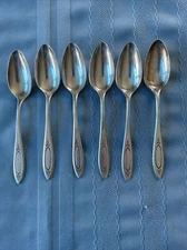 6 Piece Vintage Oneida Community Plate Silverware ADAM Pattern Tea Spoons