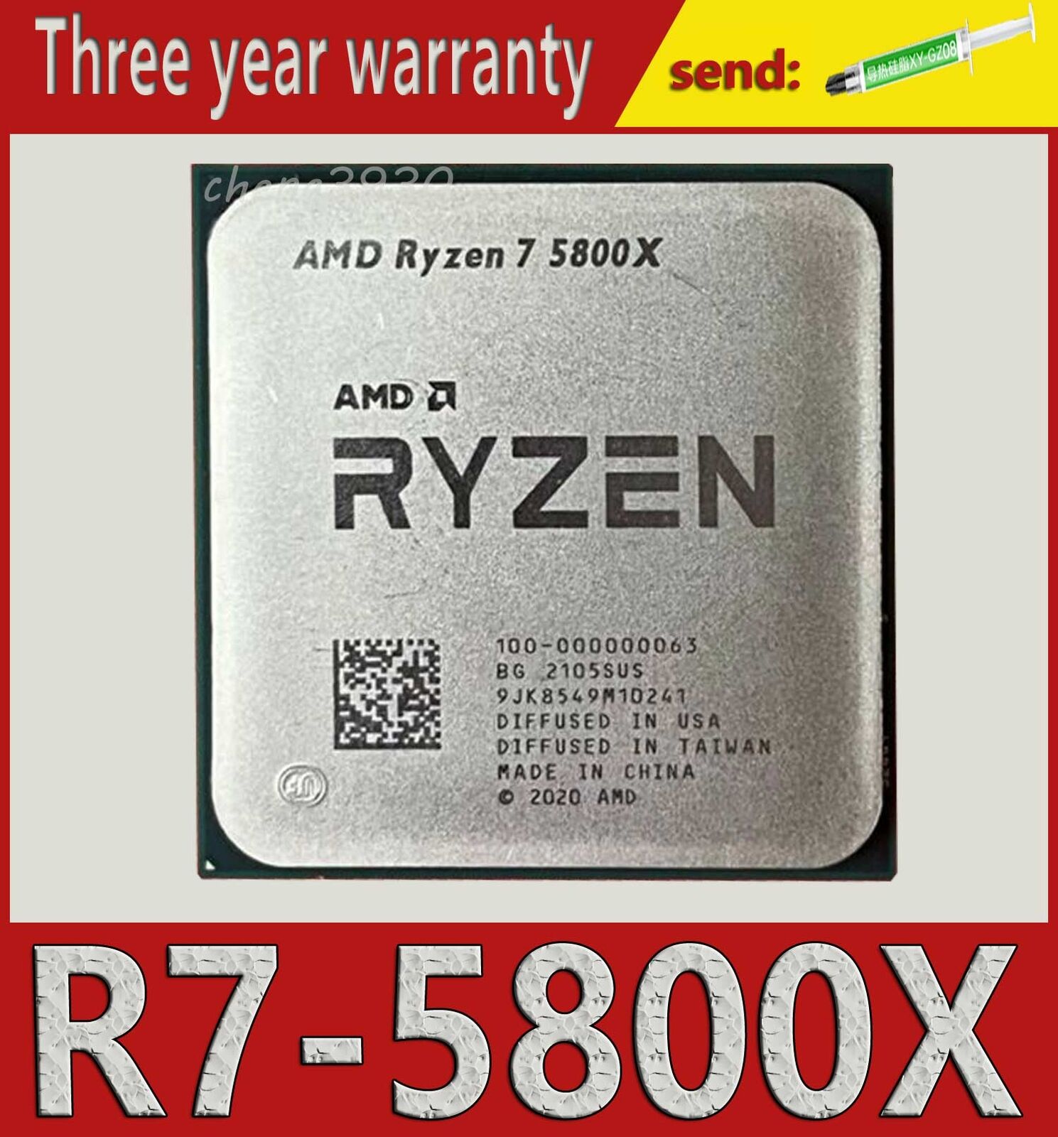 AMD Ryzen 7 5800X AM4 3.8GHz 8-core 16Thr 105W R7-5800X CPU processor