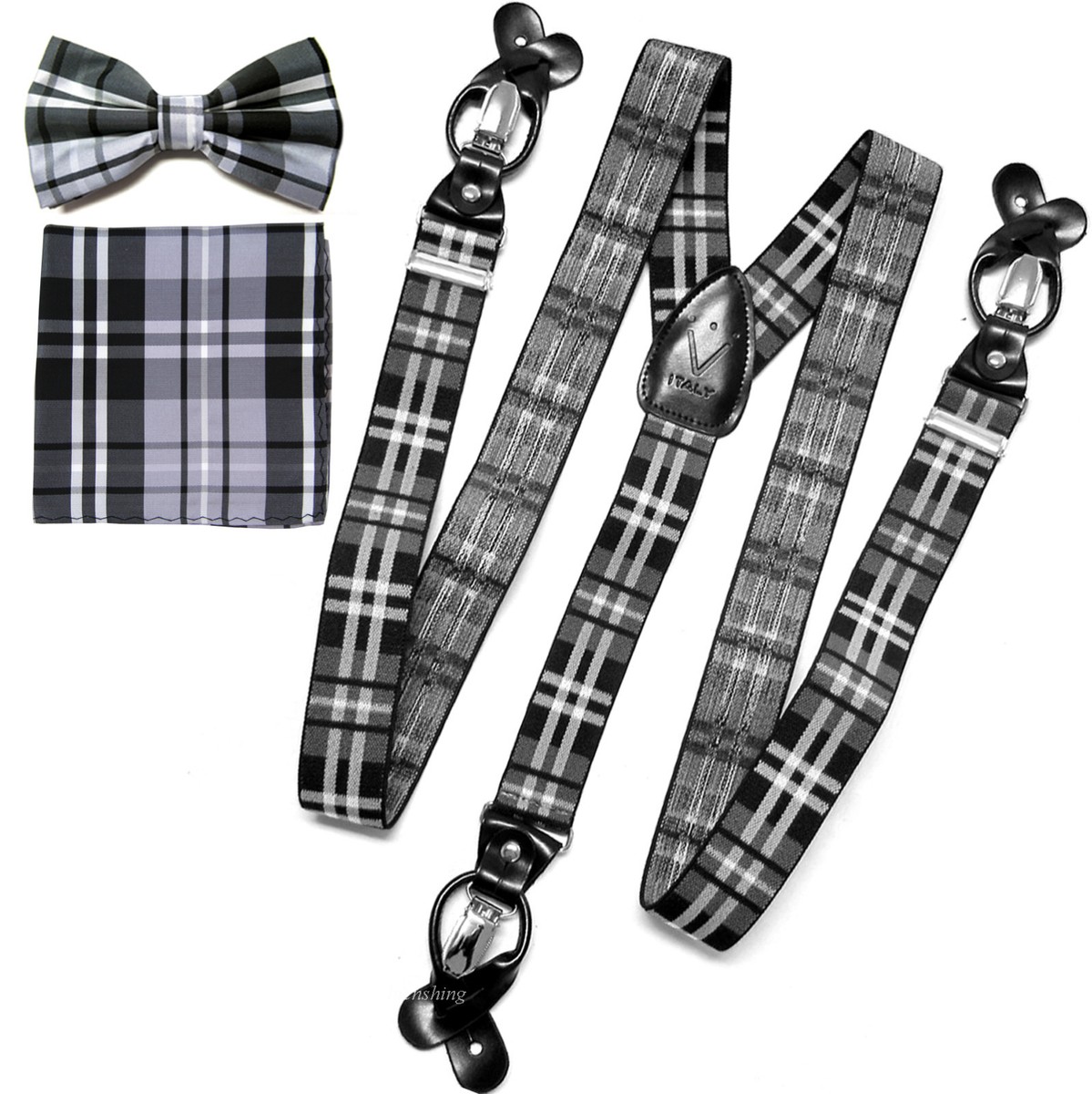 braces bow tie set