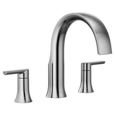 Moen TS983 Doux Two-Handle High Arc Deck-Mount Roman Tub Faucet Trim Chrome 24