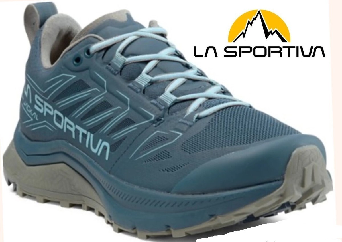 La Sportiva jackal trail run shoe wide last high cushion pacific