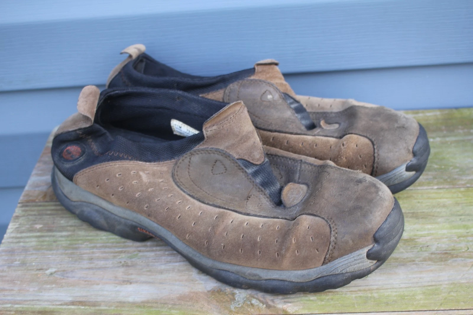 Timberland Shoes Mens Size 11 Brown Leather Slip On Trail Hiking Sneakers 79100