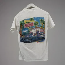 Vintage 90s In-N-Out Burger 60th Anniversary Tee Hanes Beefy T Small White