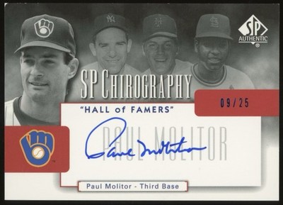 2004 SP Authentic Chirography Hall of Famers Paul Molitor CH-PM Blue /25 Auto