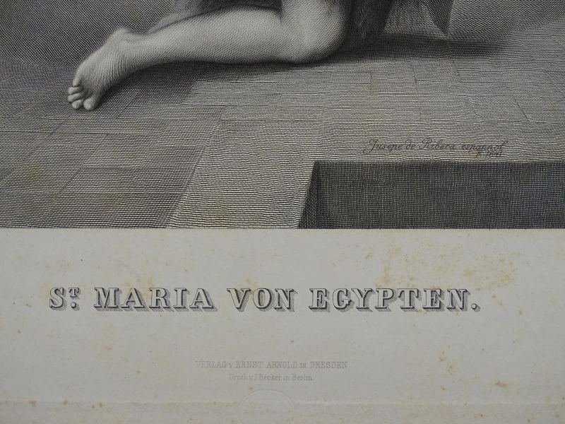St. Maria von Ägypten - Planer n. Ribera - Stahlstich - Kirche Heilige - 19. Jh. - Bild 4 von 4