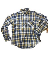 Vintage Sears Perma-Prest 1970's Flannel Shirt, Americana, Distressed Mens Sz M
