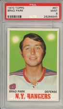 1970 Topps #67 Brad Park Rangers HOF Rookie RC PSA 9 Only 3 Higher