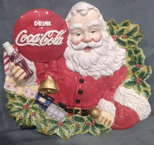 Coca Cola 2001 3D Santa Christmas Plate
