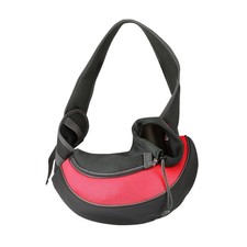 Hands-Free Pet Carrier Sling Tote Adjustable Strap Red Large