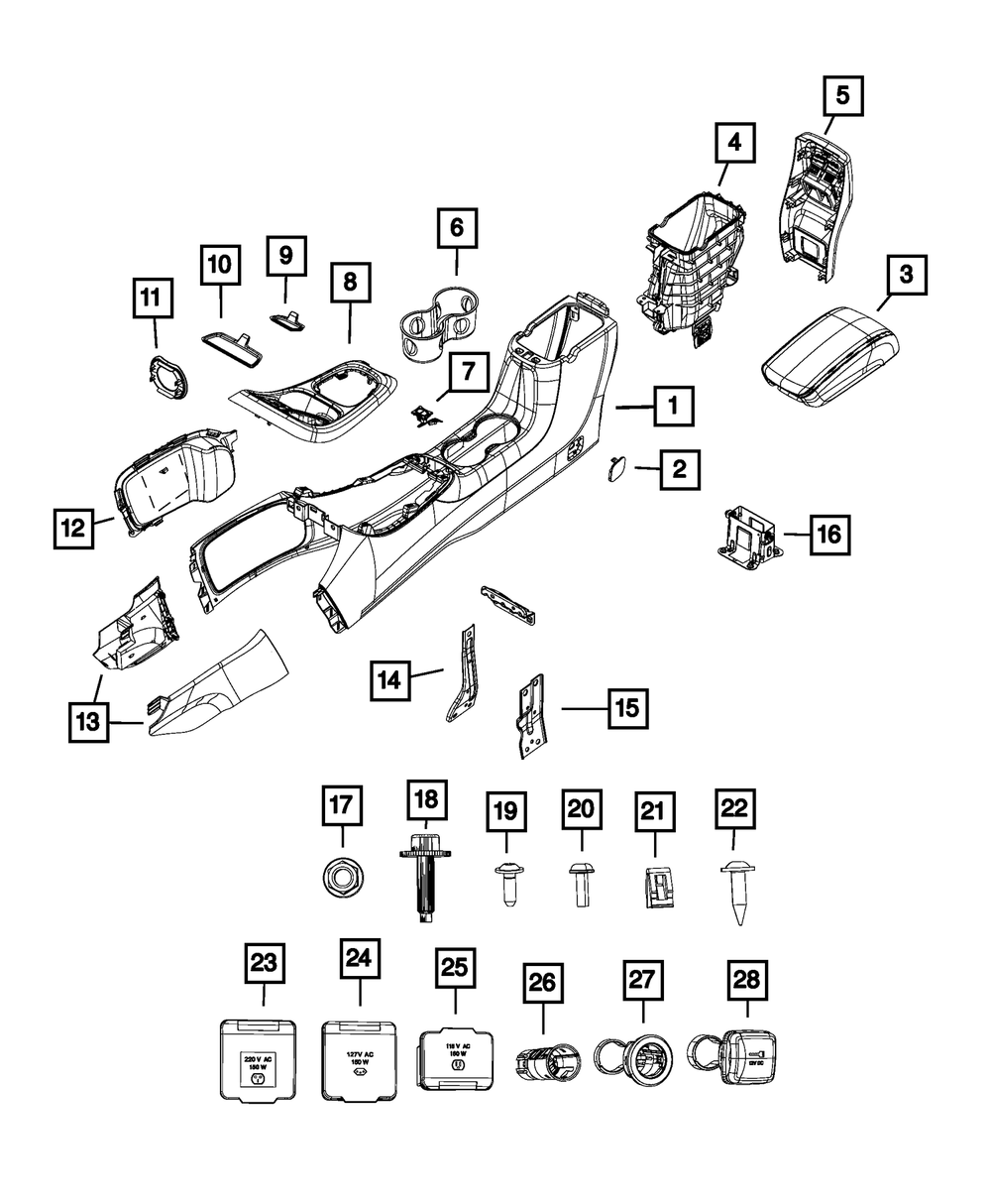 Genuine Mopar Console End Cap 6EZ681S4AD