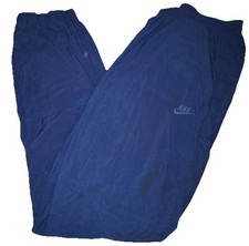 VTG 90s Nike Embroidered Swoosh Nylon Track Pants Navy Men's Large Athletic Y2K