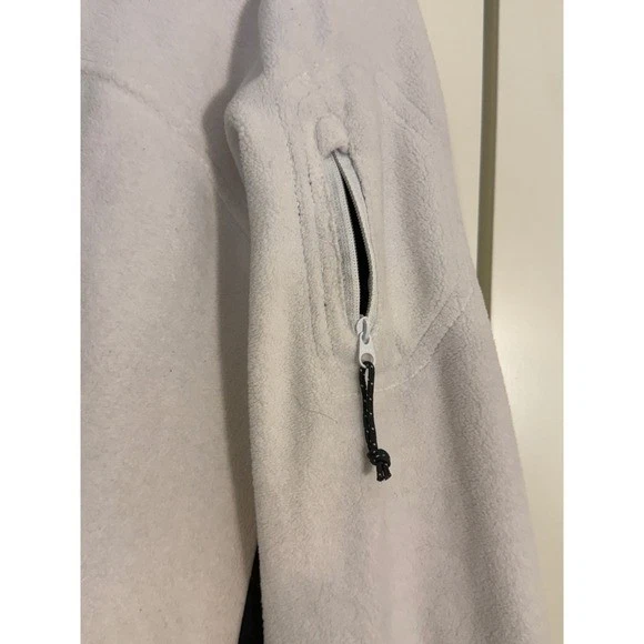 Chaqueta polar Columbia para mujer cremallera completa blanca negra con capucha talla XL cómoda capa Foto 2 de 4