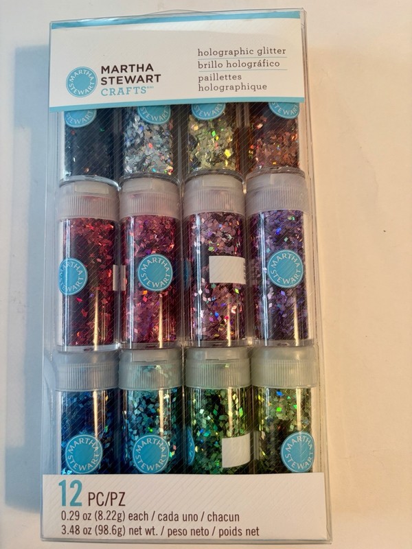 Martha Stewart Holographic Glitter 12 Pk Of Multiple Colors  Brand New