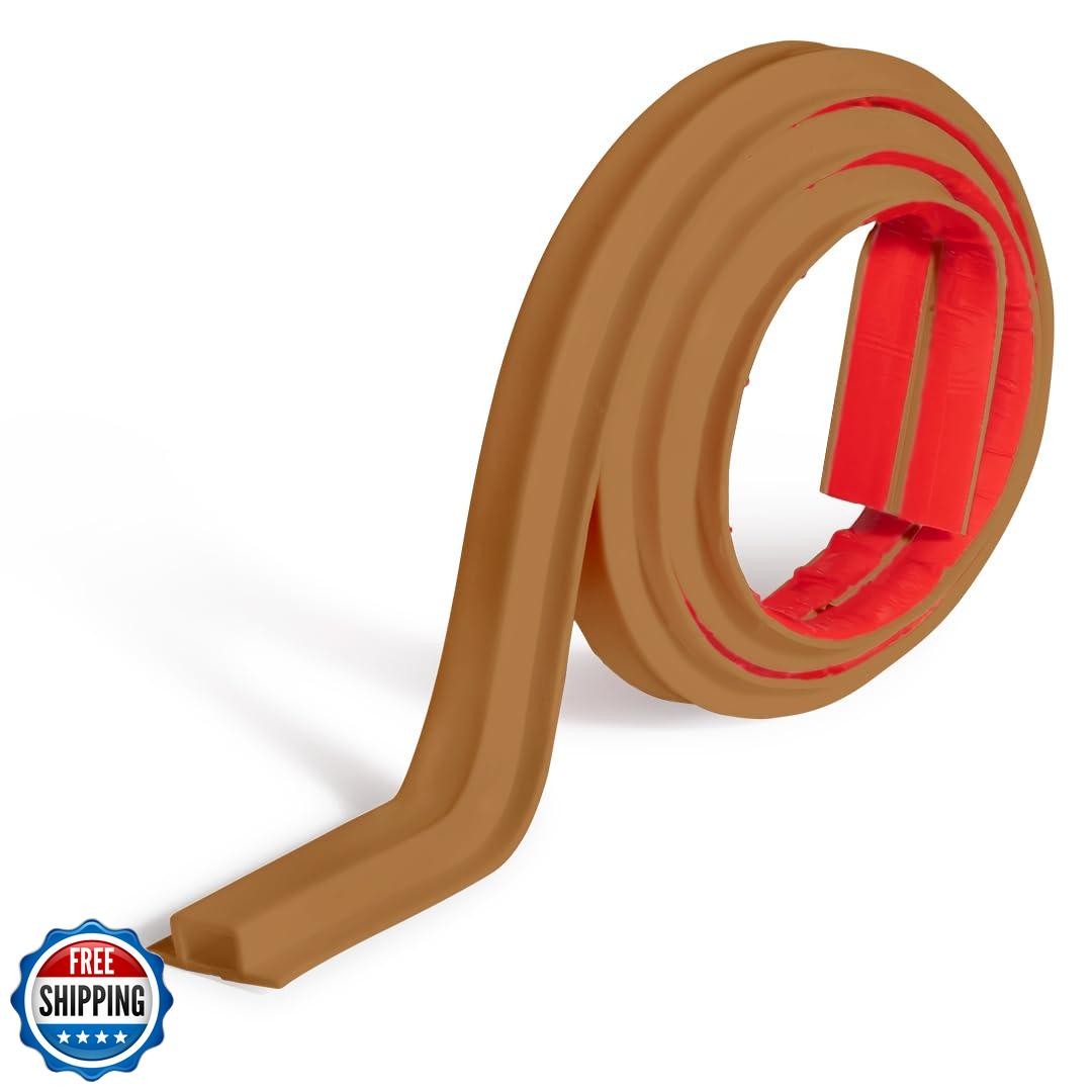 Rubber Bond 8ft Brown Cord Hider - Self-Adhesive Cable Cover, Low-Profile
