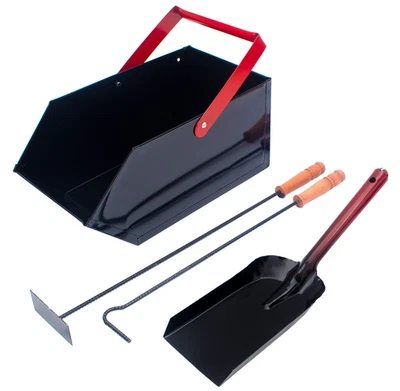 Ensemble de couverts de cheminée avec tisonnier ensemble de cheminée pelle... - Photo 1/4