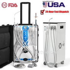 Dental Unit w/ Air Compressor Curing Light Scaler 4H/Mobile Suction Unit System