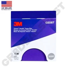3M 02087 Trizact Hookit 3 Inch P3000 Grit Foam Disc 2087 (15 discs) NEW GENUINE!