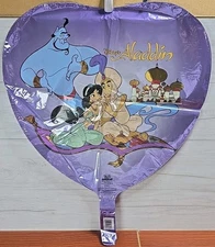 Vintage 18"  Heart Disney Aladdin & Jasmine Mylar/Foil Balloon New