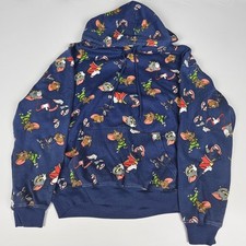 Tom and Jerry Hooded Sweatshirt Size M Blue