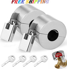 Outdoor Faucet Lock, 2 Pack Water Hose Bib Spigot Lock Stainless Steel Cover P