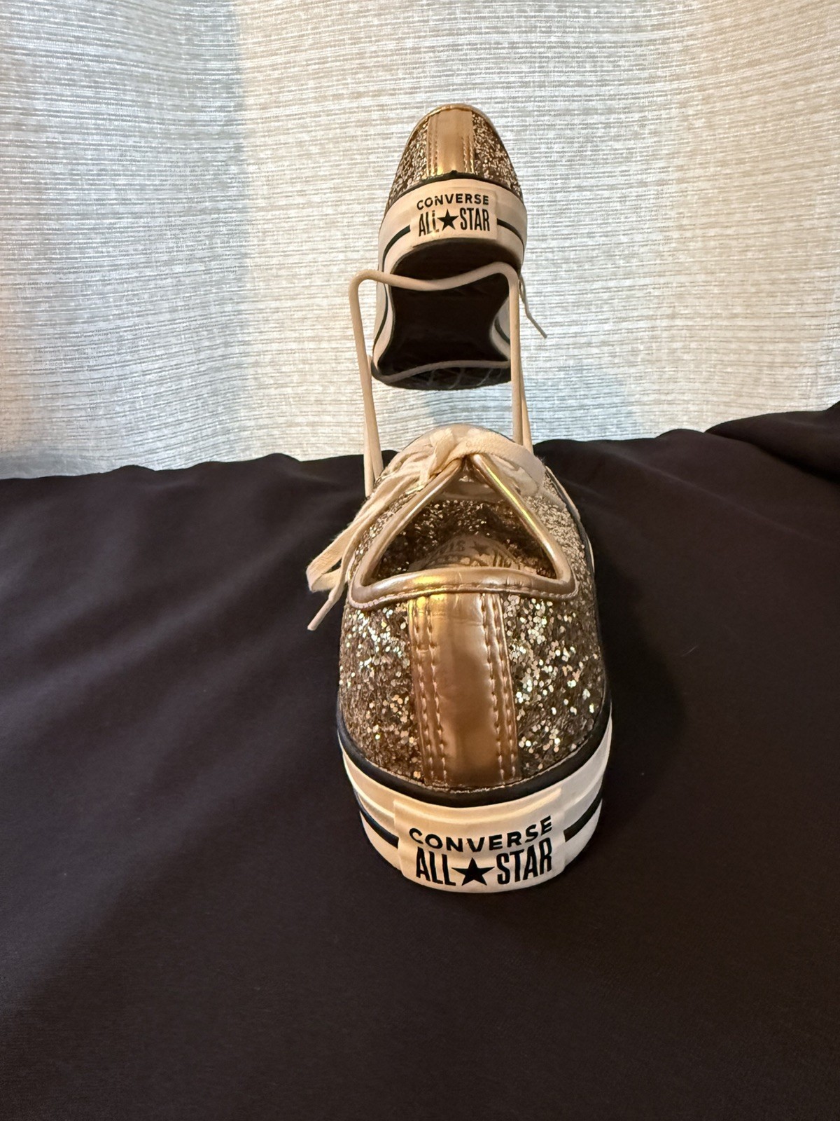 Authentic CONVERSE CTAS OX Gold Metallic Glitter Women’s Shoes Size 6 thumbnail 3