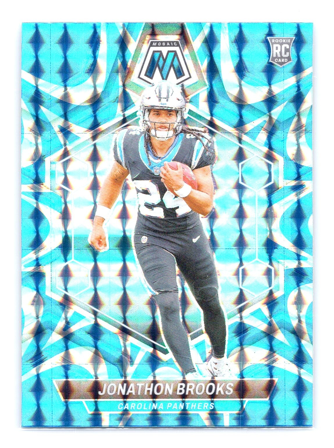 Jonathon Brooks 2024 Panini Mosaic #345 Reactive Blue RC Rookie