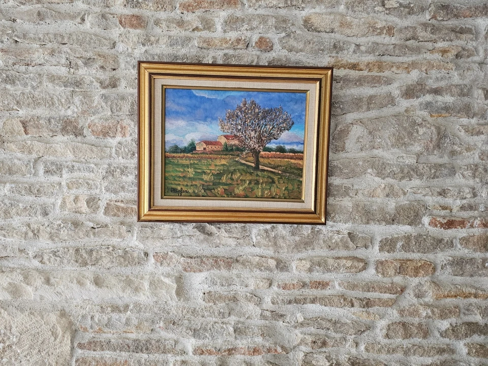 Tableau Huile sur toile Mas Catalan Signé F Soler Oeuvre n°504 - Photo 2/4